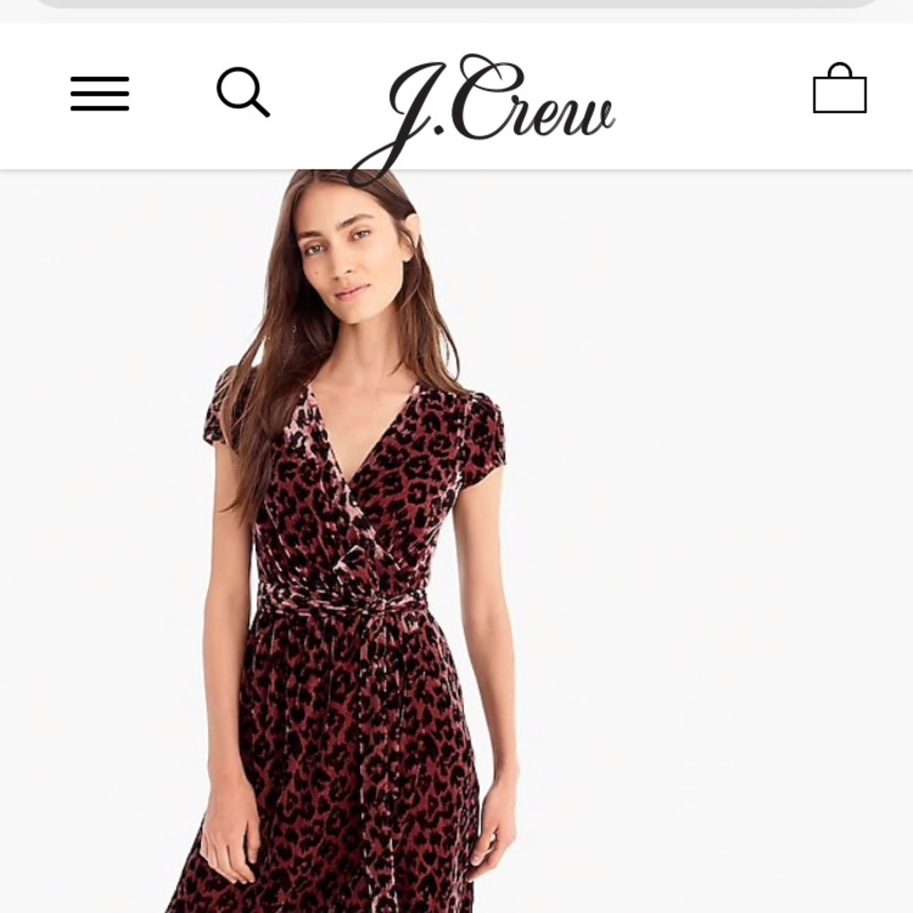 J. Crew velvet dress rose leopard